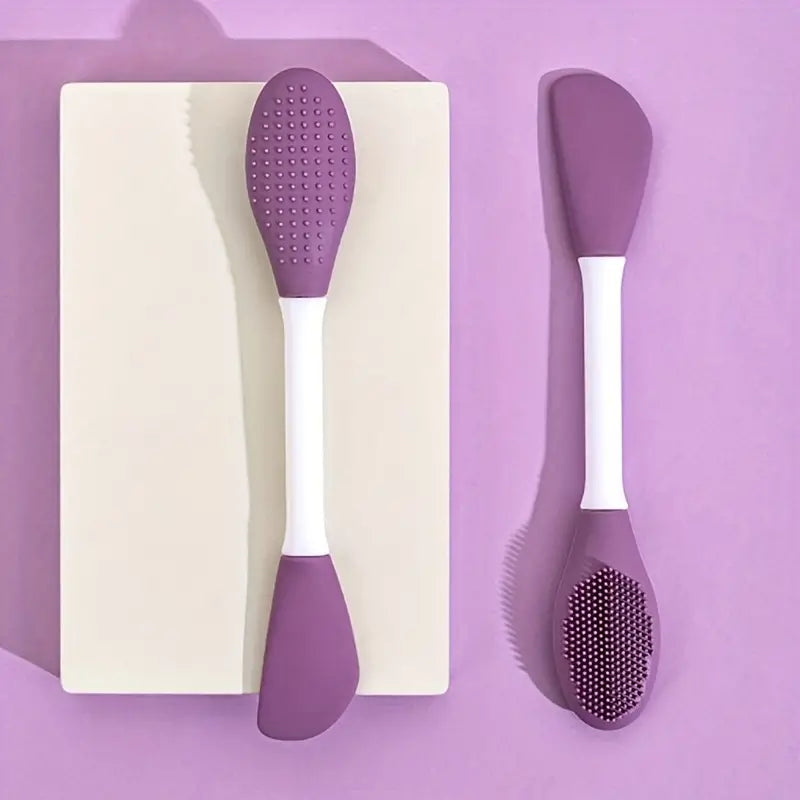 Double Head Silicon Facial Brush, Silicon Facial Massage Cleaning Brush, DIY Mud Film Scraper Facial Care Tool, Face Mask Clay Mask Applicator, Exfoliating Skin Care Home Makeup Tools Double Head Silicon Facial Brush, Silicon Facial Massage Cleaning Brush, DIY Mud Film Scraper Facial Care Tool, Face Mask Clay Mask Applicator, Exfoliating Skin Care Home Makeup Tools